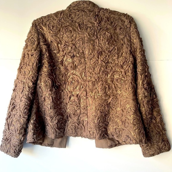 NWT ($159) Chico's Blazer Jacket Coat Taupe Rose Sequin, Sz 1 (M/8) - Picture 8 of 14